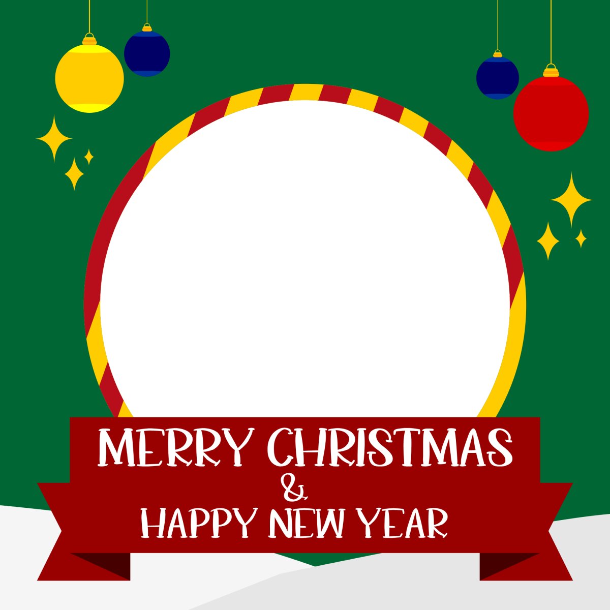 Merry Christmas and Happy New Year Green Background | Create Twibbon ...