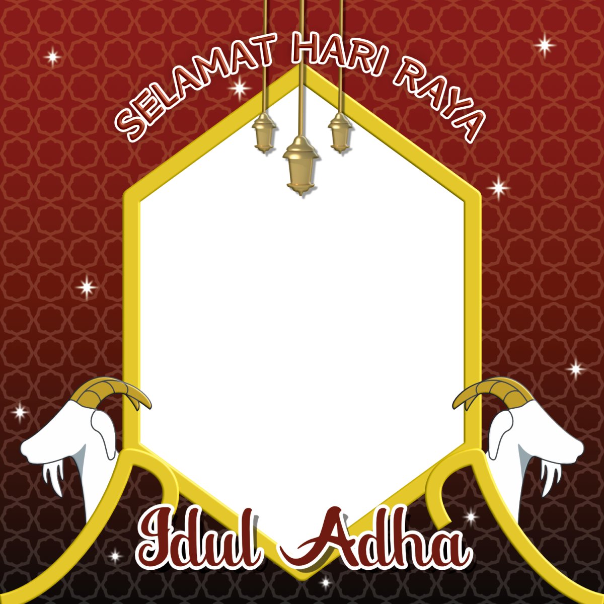 Twibbon Selamat Idul Adha dengan Background Merah dan Kambing | Buat ...