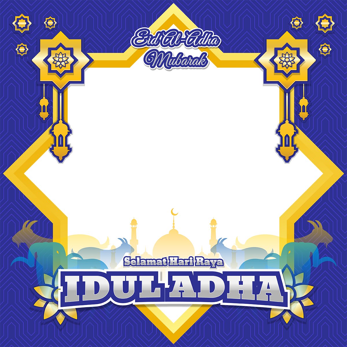 Twibbon Selamat Idul Adha dengan Masjid, Kambing dan Sapi | Buat ...