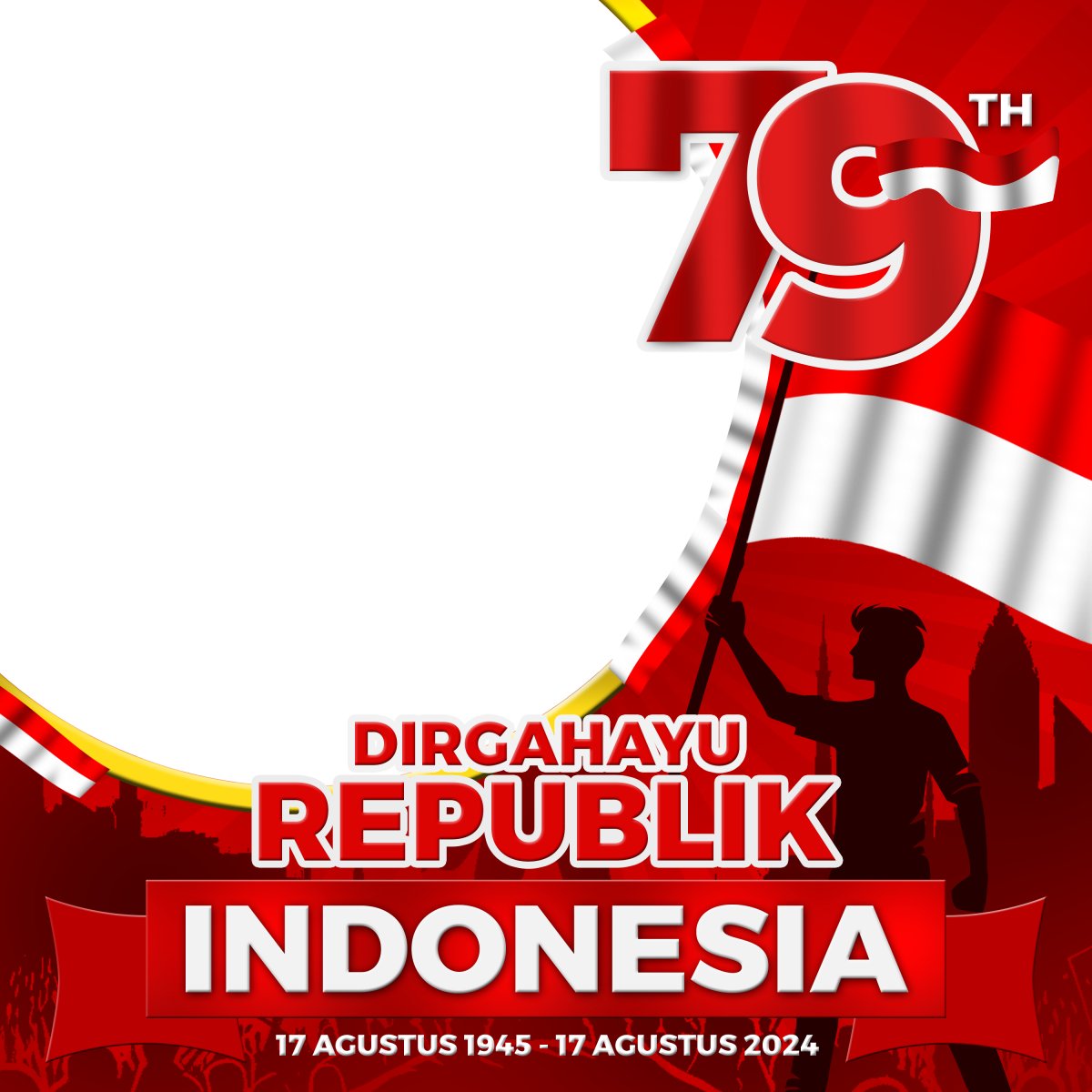 Indonesia Independence Day Th With Men Holding Flag Create