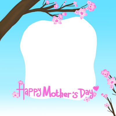 Feliz Dia das Mães Flor Árvore Oceano Azul