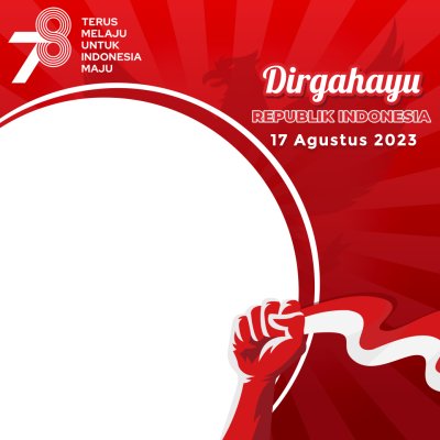 Dia da Independência da Indonésia 78 de 2023 com mão e bandeira