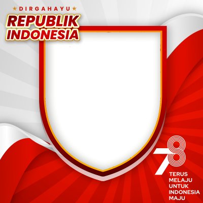 Dia da Independência da Indonésia 78 de 2023 com moldura de escudo