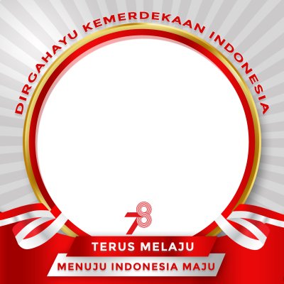 Dia da Independência da Indonésia 78 de 2023 com moldura redonda de ouro vermelho