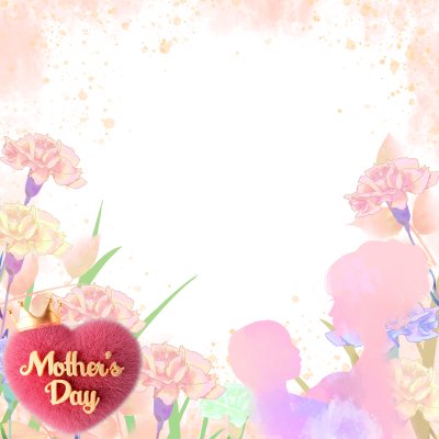 Moldura de flor feliz dia das mães e coração