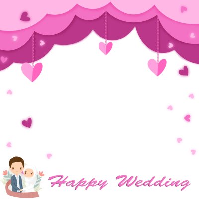 Casamento feliz com nuvem de coração