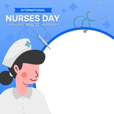 Feliz Dia Internacional das Enfermeiras com Enfermeira e Injeção