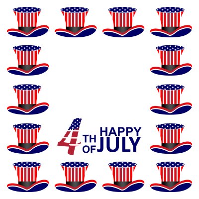 Twibbon Dia da Independência dos Estados Unidos da América 4ª bandeira de chapéu