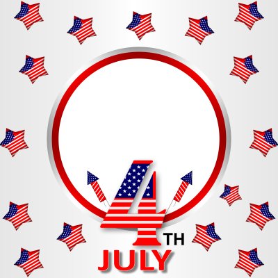 Twibbon Estados Unidos da América Dia da Independência 4º fundo cinza Bandeira dos EUA