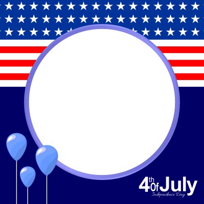 Twibbon Estados Unidos da América Dia da Independência 4ª Bandeira de Fundo Azul