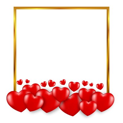 Dragoste Roșie Cu Rama Aurie