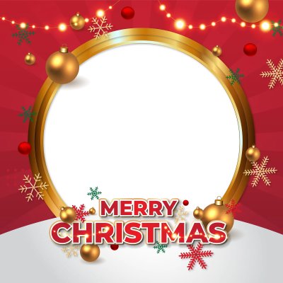 Buon Natale con cornice rossa e bianca