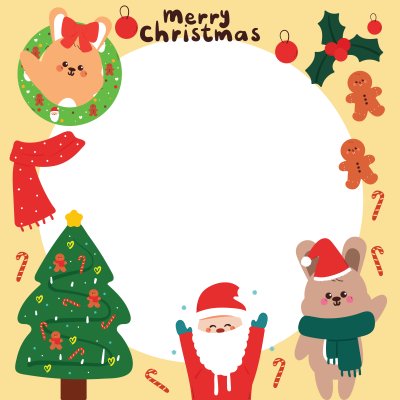 圣诞快乐圣诞老人卡通和礼品盒