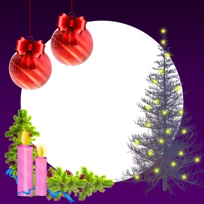 Merry Christmas with Candle and Christmas Tree