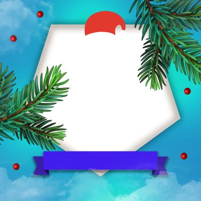 Merry Christmas with Santa Hat and Tree