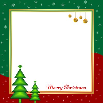 Merry Christmas with Simple Frame Pine Tree