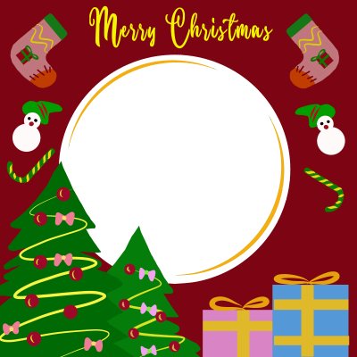 圣诞快乐，雪人、松树和礼品盒