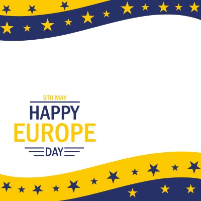 Twibbon Feliz Dia da Europa, 9 de maio, bordas superior e inferior