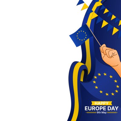 Twibbon Feliz Dia da Europa, 9 de maio, Mãos e Bandeiras