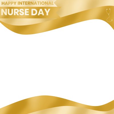 Moldura Twibbon Feliz Dia Internacional da Enfermeira Dourada