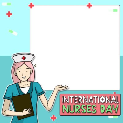 Twibbon Feliz Dia Internacional da Enfermeira Cartoon Enfermeira