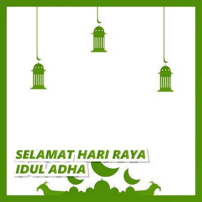 Moldura simples Twibbon feliz Eid al-Adha