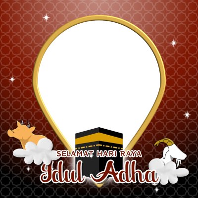 Twibbon Feliz Eid al-Adha com Kaaba e Cabra