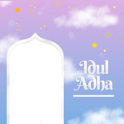 Twibbon Happy Eid al-Adha with Purple and Blue Frame