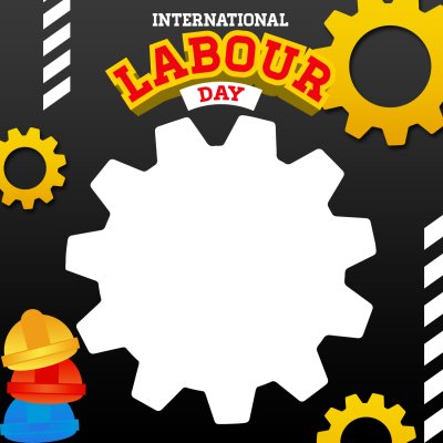 Twibbon Feliz Dia do Trabalho Black Gear Industrial