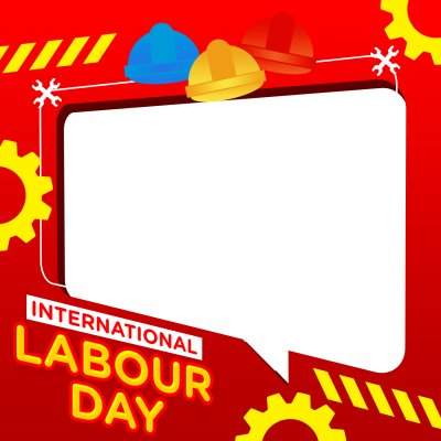 Capacete Vermelho Twibbon Feliz Dia do Trabalho Industrial