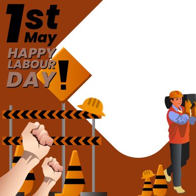 Twibbon Feliz Dia do Trabalho Capacete Cone Road