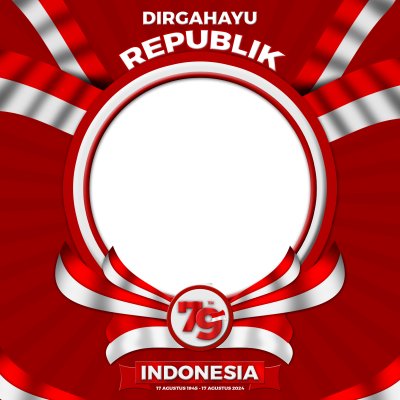 印度尼西亚独立日 79 2024 圆形框架旗帜