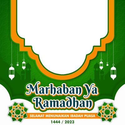 Marhaban Ya Ramadhan 1444H Fond verde Lanternă albă