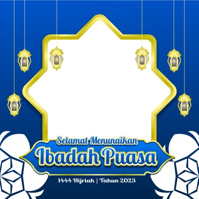 Marhaban Ya Ramadhan 1444H Fond albastru Lantern galben