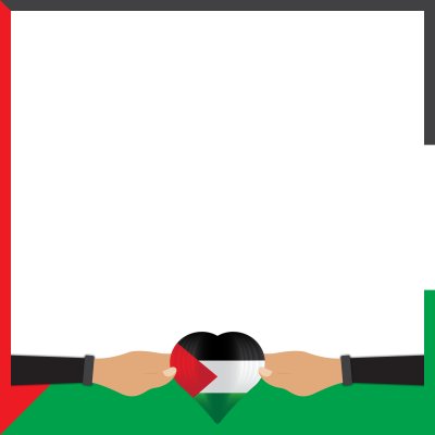 Save Palestine Square Frame with Love Flag