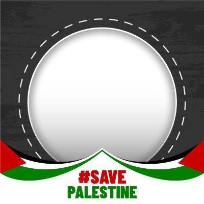 Save Palestine Dark Top Frame and Flag